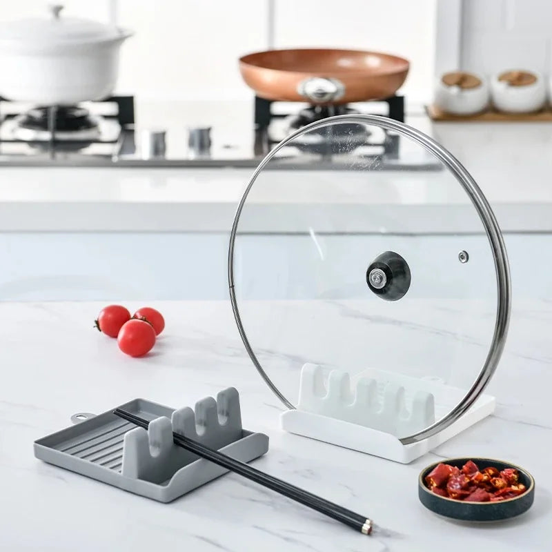 Plastic Spoon Rest Tray – 4-Slot Utensil Holder for Cooking