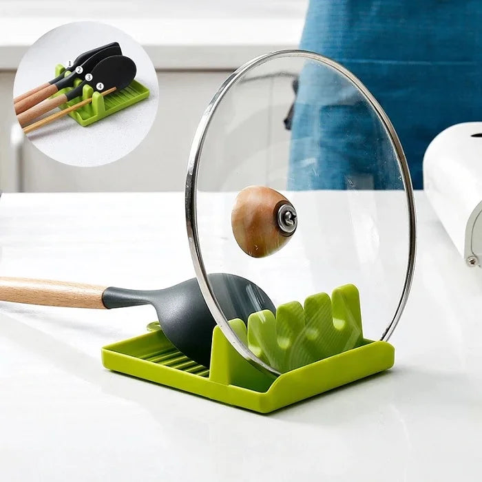 Plastic Spoon Rest Tray – 4-Slot Utensil Holder for Cooking
