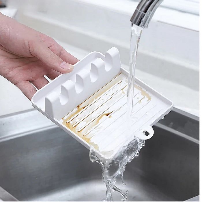 Plastic Spoon Rest Tray – 4-Slot Utensil Holder for Cooking