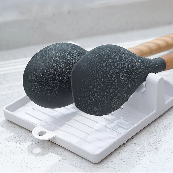 Plastic Spoon Rest Tray – 4-Slot Utensil Holder for Cooking