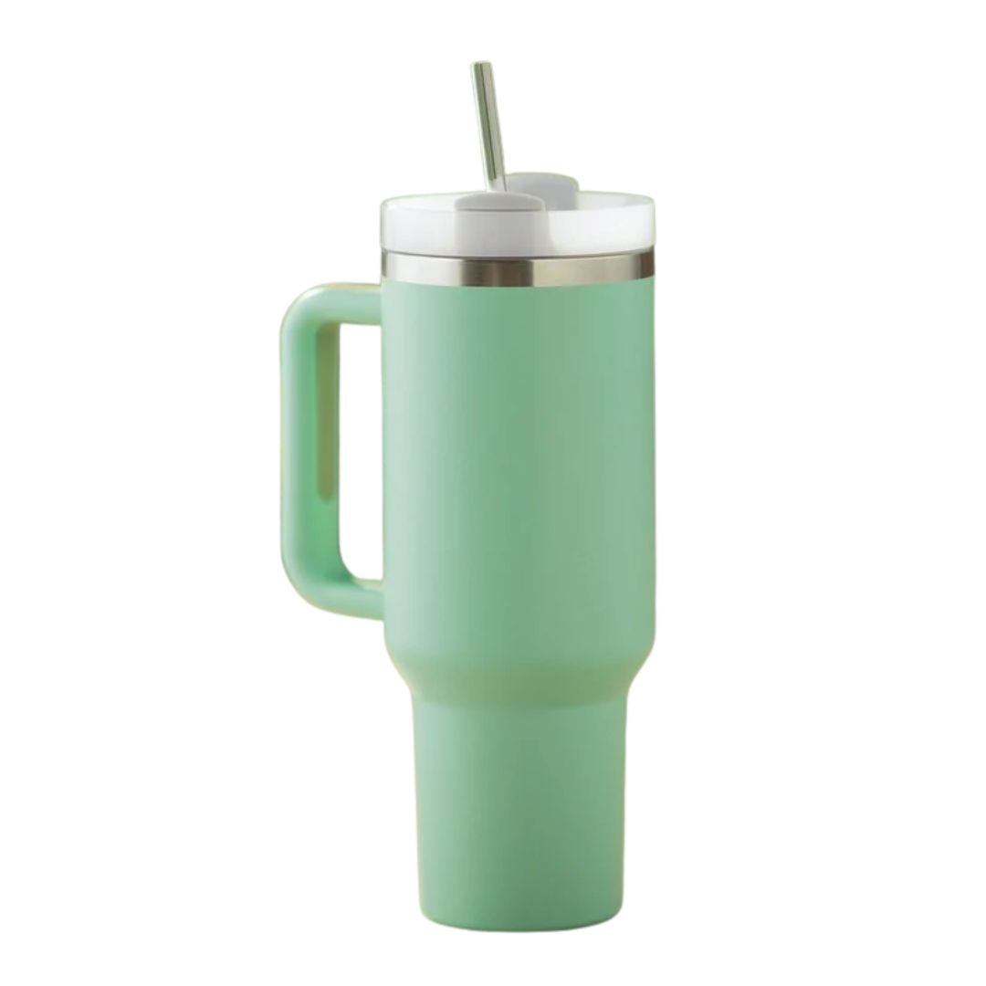 1200ml Stainless Steel Tumbler with Lid & Straw – Vacuum Insulated