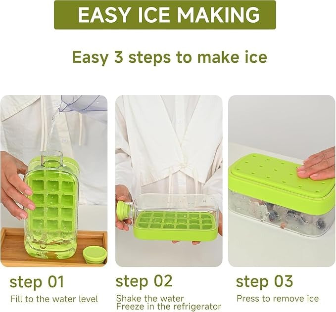 Ice Cube Bottle 800ml – 2-in-1 Tray & Bottle with Straw