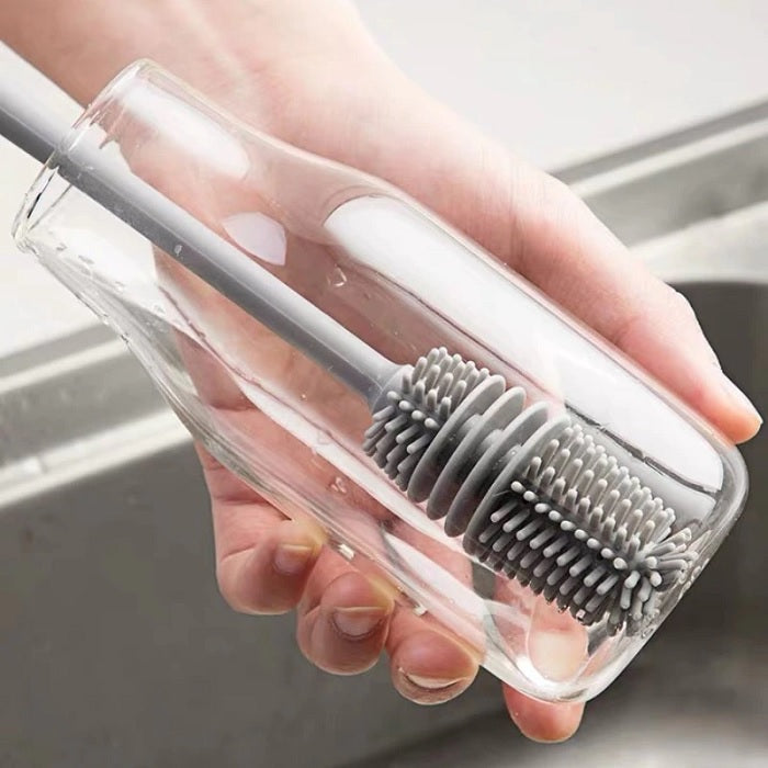 Silicone Long Handle Bottle Cleaning Brush – Multipurpose for Various Bottle Openings