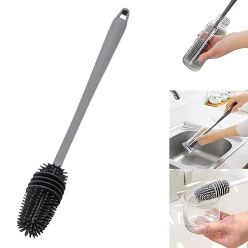 Silicone Long Handle Bottle Cleaning Brush – Multipurpose for Various Bottle Openings