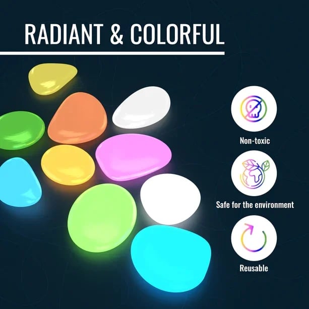 Colored Eco-friendly Glowing Pebbles——Instantly Brighten Your Garden with Eco-Friendly Glow Stones