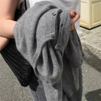 Women's 100% Wool Cardigan – Round Neck, Cozy & Stylish