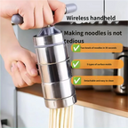 Manual Stainless Steel Noodle Maker | 5 Molds for Easy Homemade Pasta