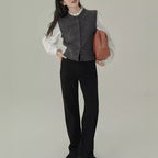 Wool Sleeveless Knit Vest – Minimalist Layering Essential