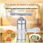 Manual Stainless Steel Noodle Maker | 5 Molds for Easy Homemade Pasta