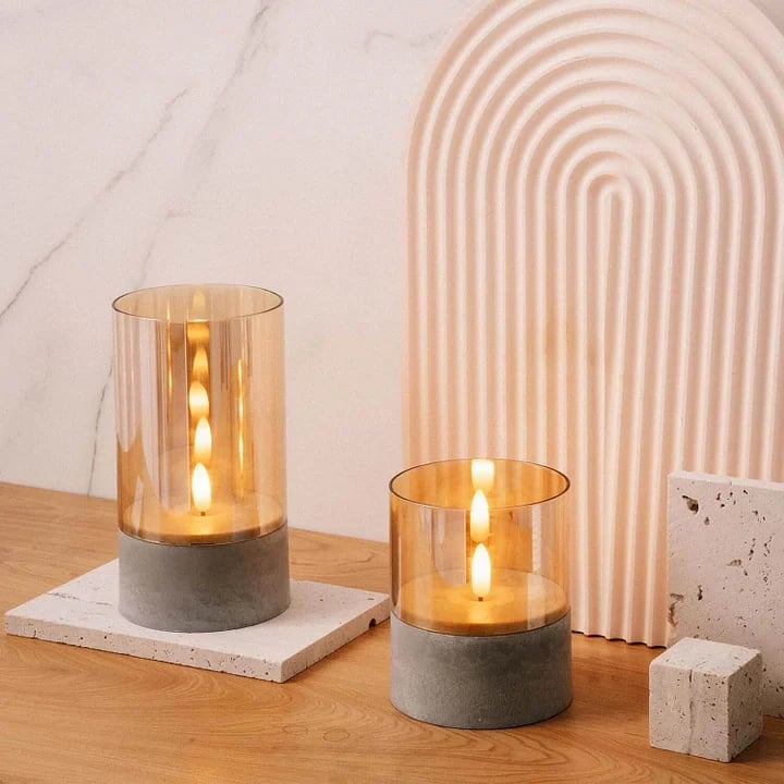 2025 New Arrivals🔥Gold Glass LED Candles(3 PCS)