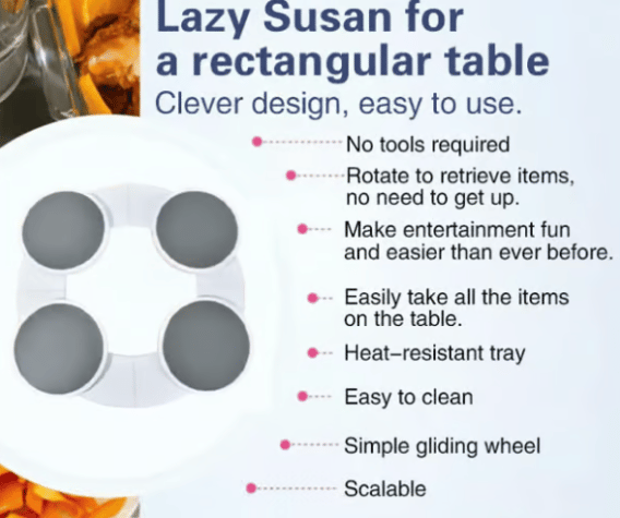 Turntable For Rectangular Long And Oblong Tables – kitchenbully.com