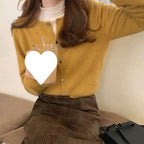 Women's 100% Wool Cardigan – Round Neck, Cozy & Stylish