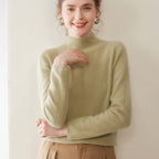 Premium Cashmere Sweater for Women – Knit, Half Turtleneck, Warm & Soft