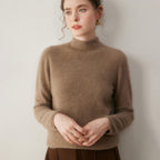 Premium Cashmere Sweater for Women – Knit, Half Turtleneck, Warm & Soft