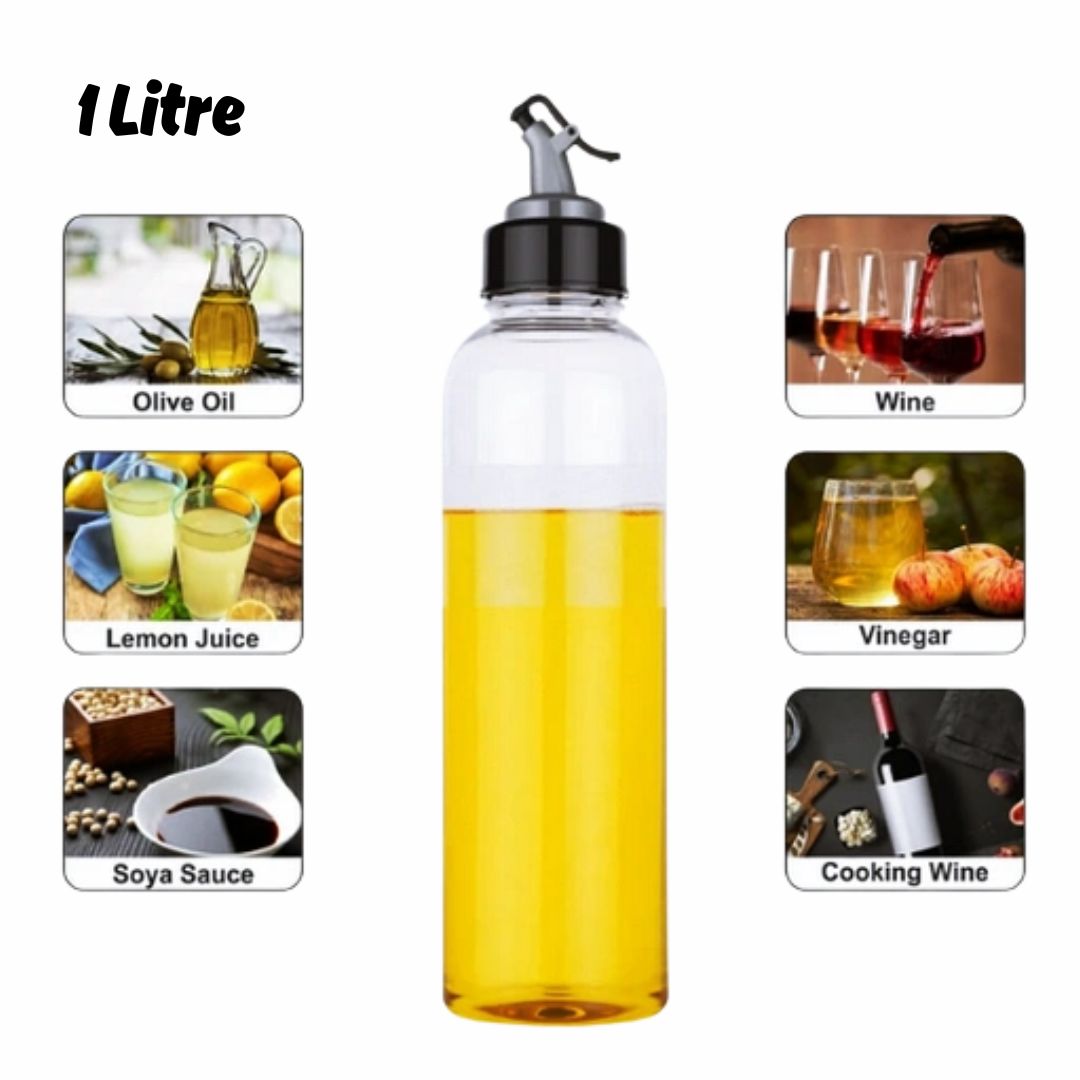 1L Transparent Oil Dispenser – Easy Pour, Unbreakable Plastic