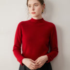 Premium Cashmere Sweater for Women – Knit, Half Turtleneck, Warm & Soft