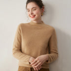 Premium Cashmere Sweater for Women – Knit, Half Turtleneck, Warm & Soft