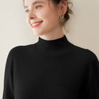Premium Cashmere Sweater for Women – Knit, Half Turtleneck, Warm & Soft