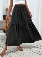Floral print three-layer patchwork long skirt - Buy 2 items and get free shipping！