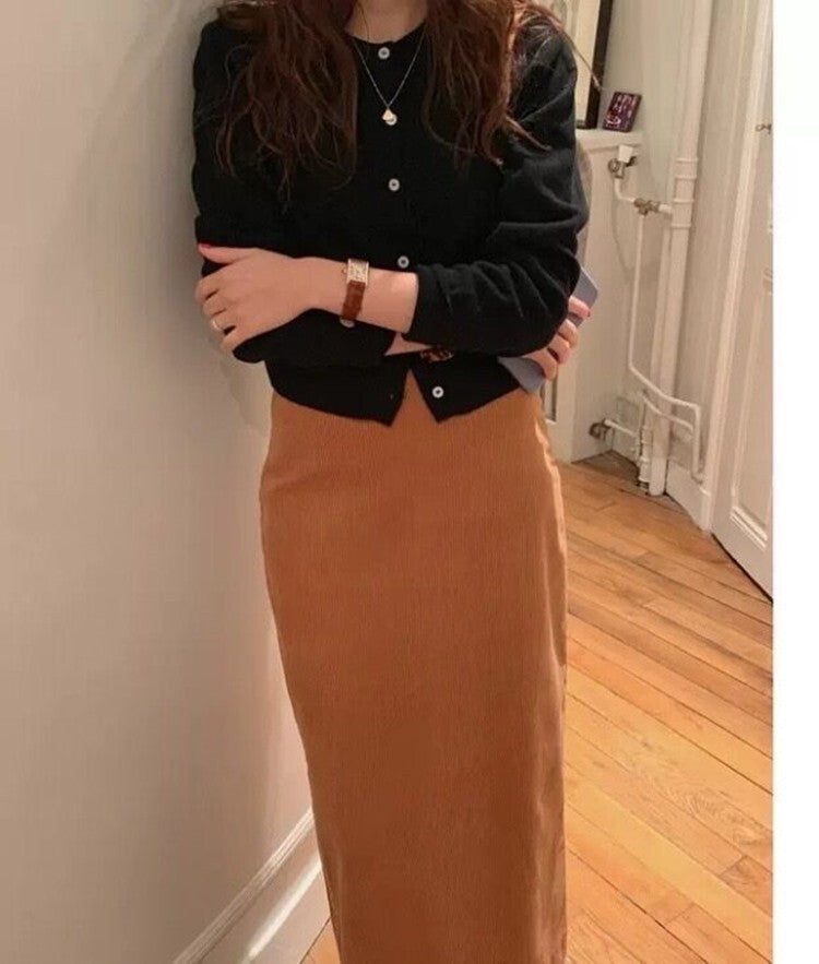 Women's 100% Wool Cardigan – Round Neck, Cozy & Stylish