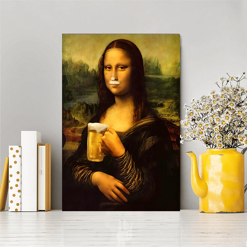Interesting Mona Lisa art imitation oil painting wall decoration