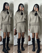 Knitted skirt suit(Top + skirt)