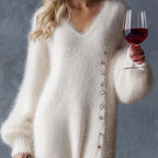 Festive Reindeer Side Slit Dress