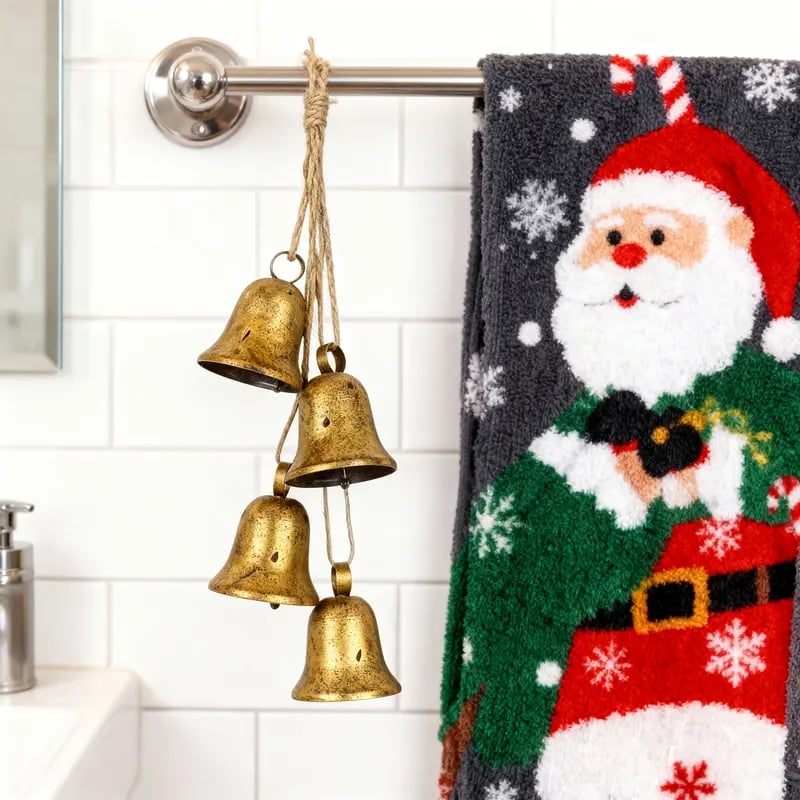 4 PCS Vintage Gold Bell Set Country Style Farmhouse Christmas Decoration