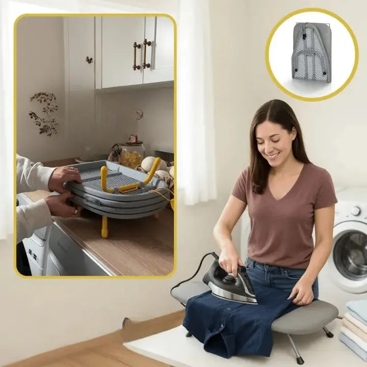 Iron Anywhere Fast with Compact, Stable Folding Board