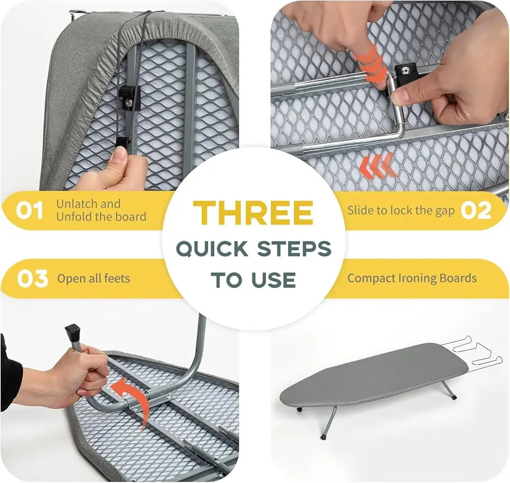 Iron Anywhere Fast with Compact, Stable Folding Board