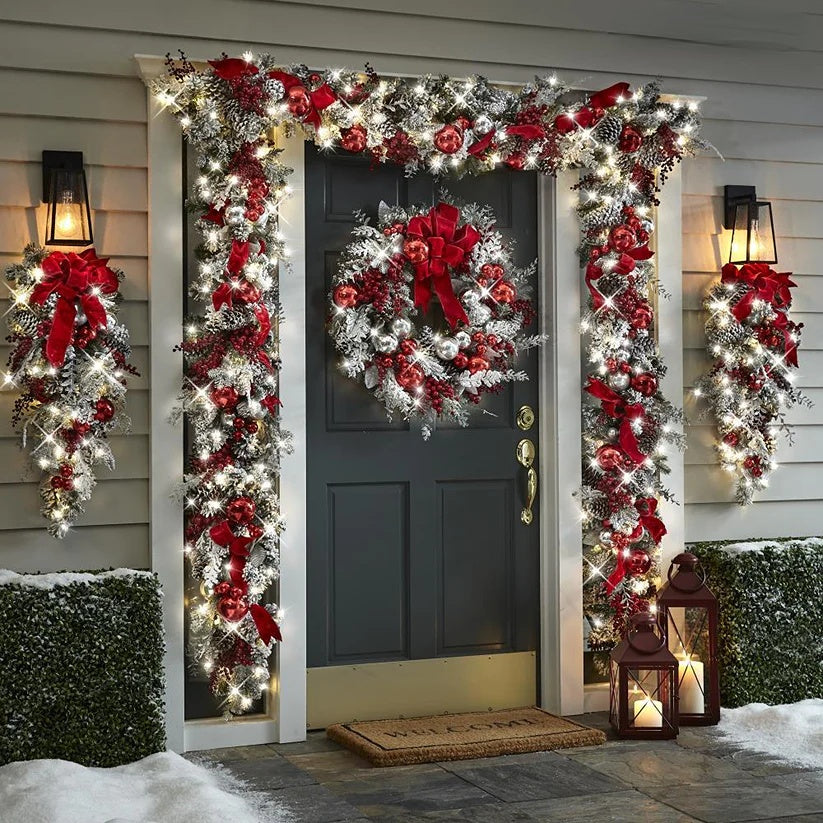 The Cordless Prelit Red And White Holiday Trim