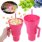 Portable Snack & Drink Tumbler – 2-in-1 with Straw