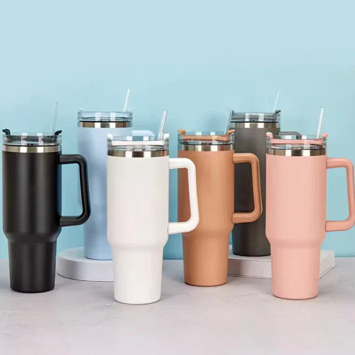 1200ml Stainless Steel Tumbler with Lid & Straw – Vacuum Insulated