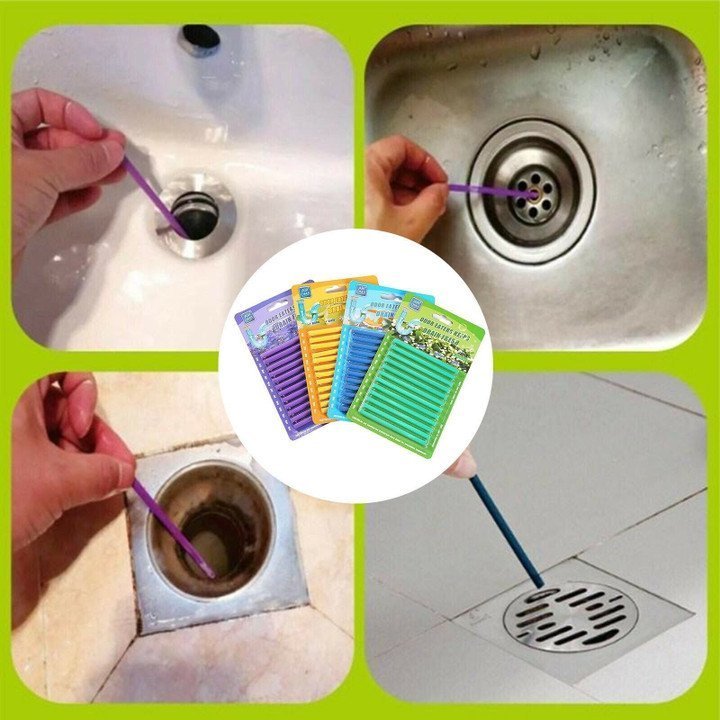 12/set Pipe Cleaning Sticks Oil Decontamination Kitchen Toilet Bathtub Drain Cleaneer mysite