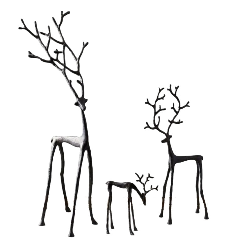Black Reindeer Statues-Christmas Decorations