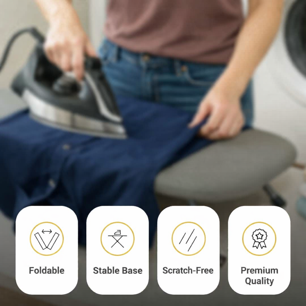 Iron Anywhere Fast with Compact, Stable Folding Board
