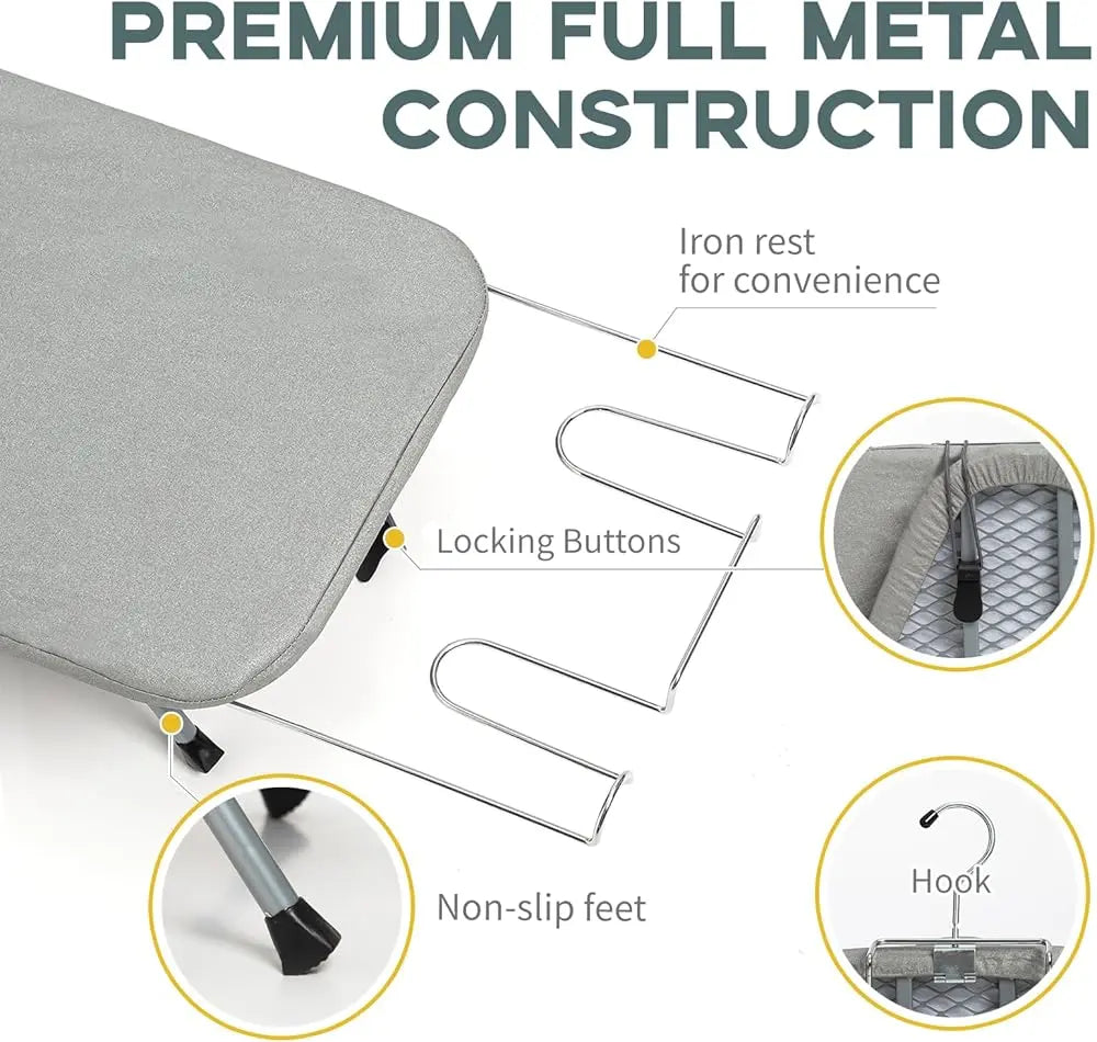 Iron Anywhere Fast with Compact, Stable Folding Board