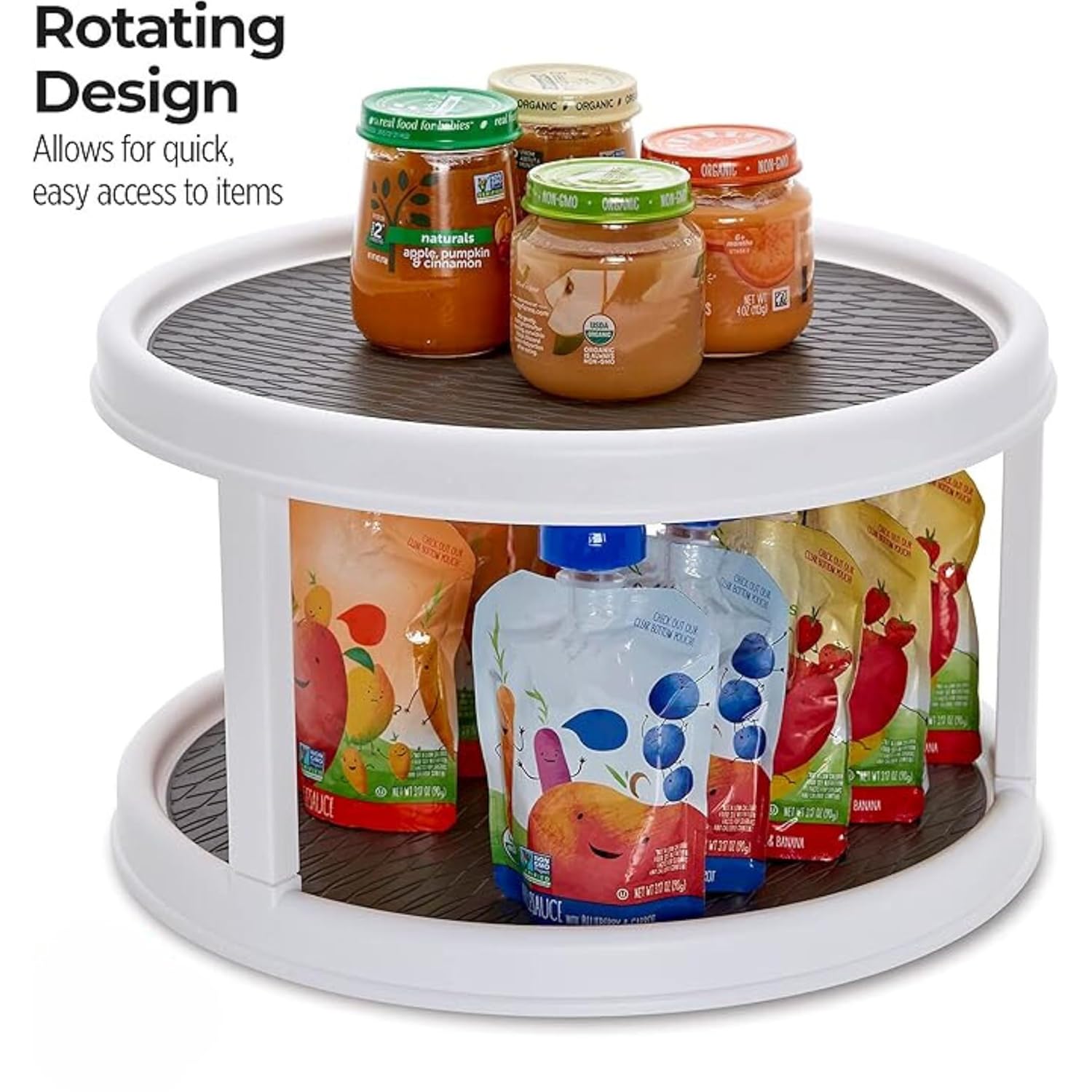 Double Layer Rotating Tray – 10-Inch Spice Rack Organizer