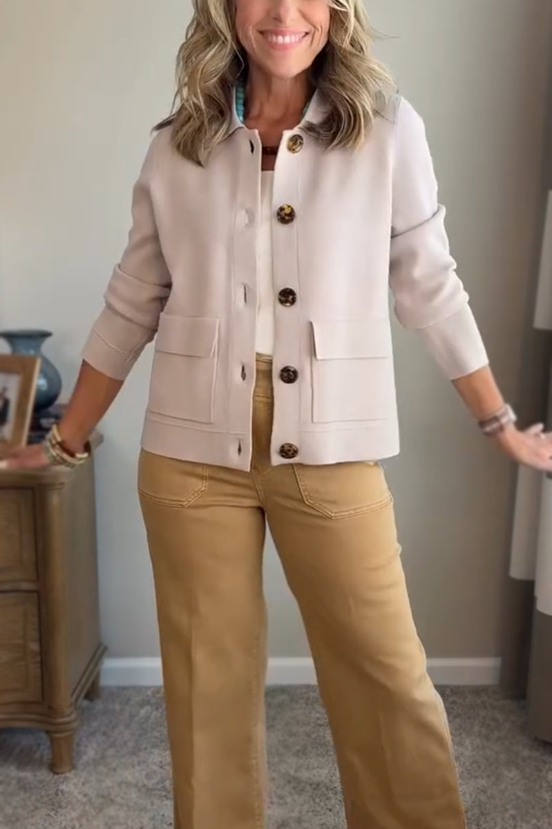 CLEARANCE SALE🔥 Casual Lapel Pocket Solid Color Jacket