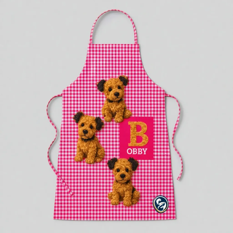 Adorable Dog Kids Apron – Perfect for Cooking & Painting