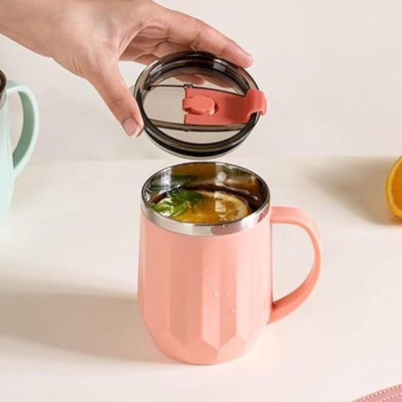 Stainless Steel Coffee Mug With Lid– Insulated Travel Cup
