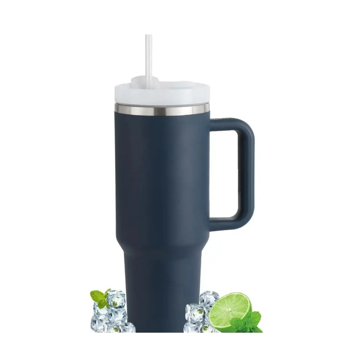1200ml Stainless Steel Tumbler with Lid & Straw – Vacuum Insulated