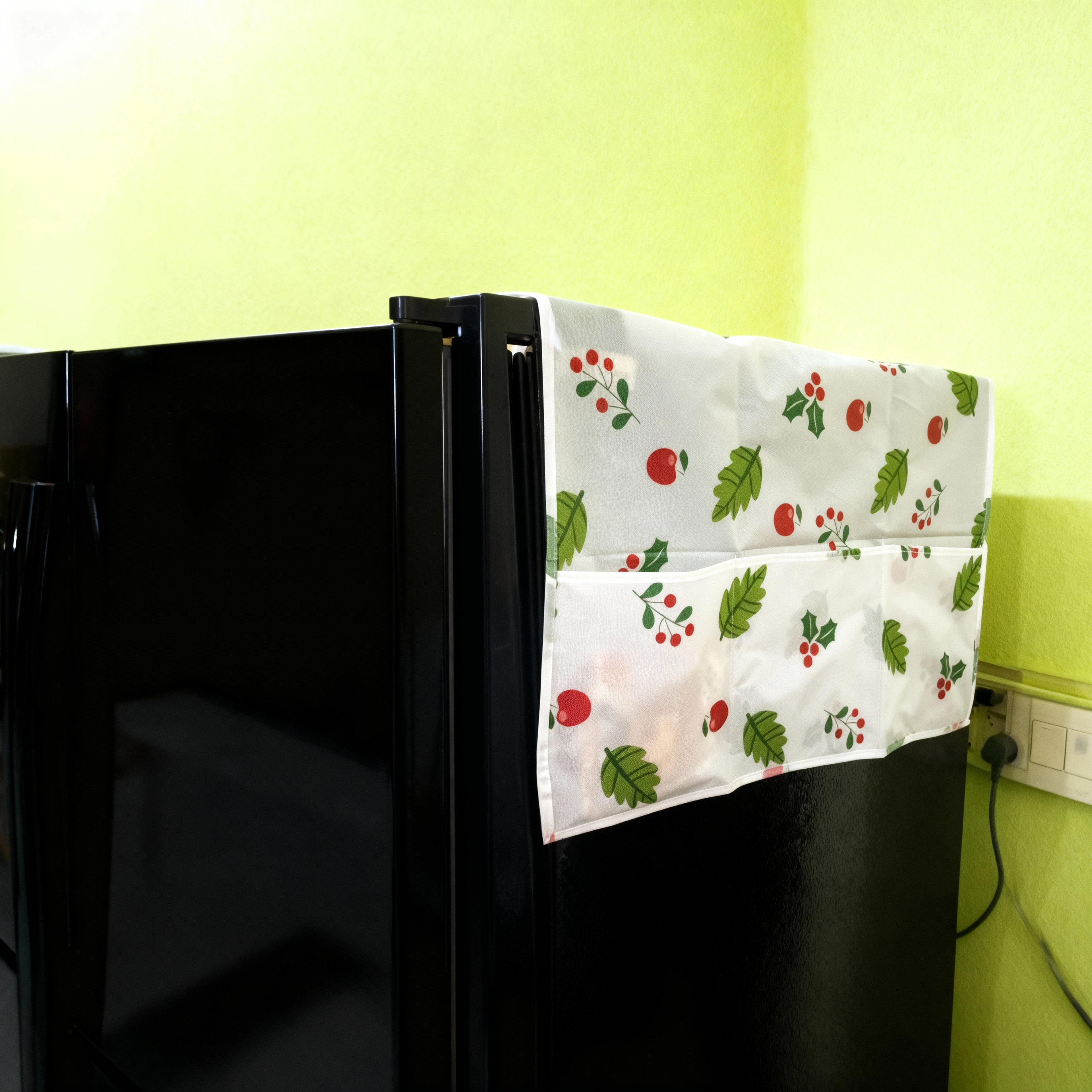Transparent Waterproof Fridge Cover – Dust-Proof with Storage Pockets