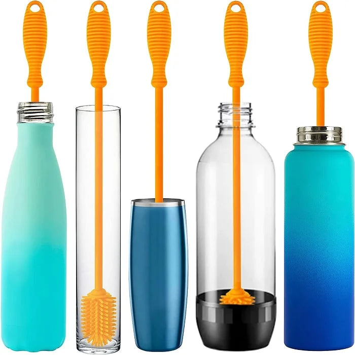 Silicone Bottle Cleaning Brush – Long Handle, Non-Scratch (Flexible)