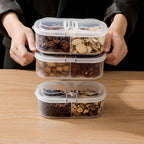 2-Way Food Storage Box – Transparent, For Fridge & Snacks