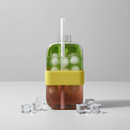 Ice Cube Bottle 800ml – 2-in-1 Tray & Bottle with Straw