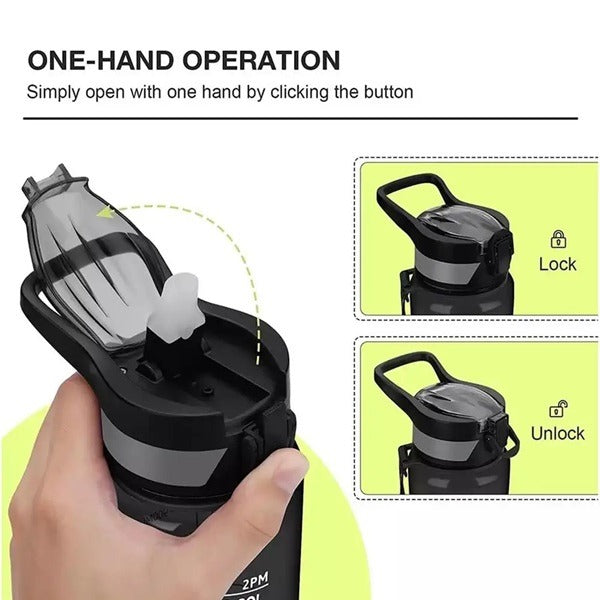 1000ml Leak-Proof Water Bottle – Time Marker & Straw for Gym, School