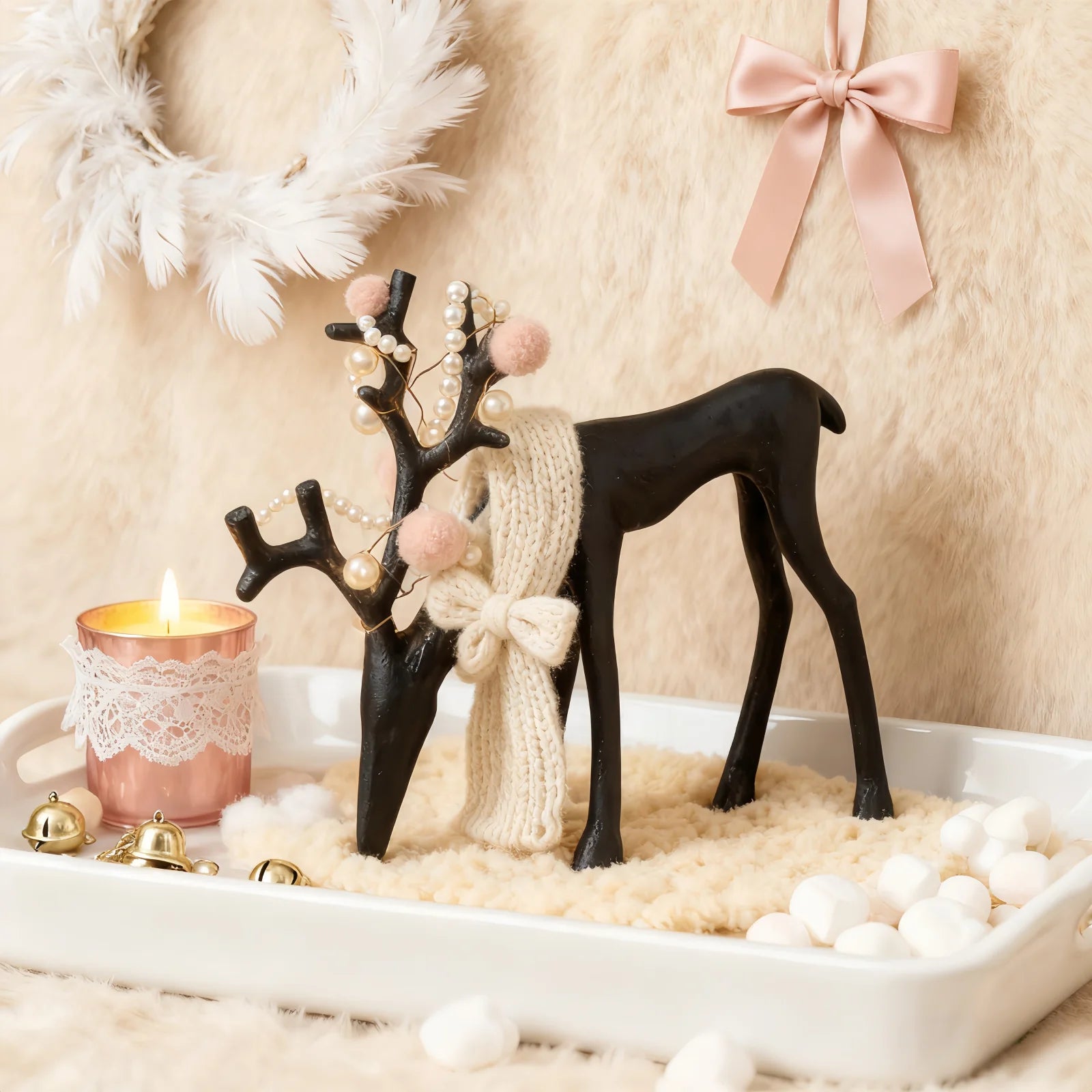 Black Reindeer Statues-Christmas Decorations