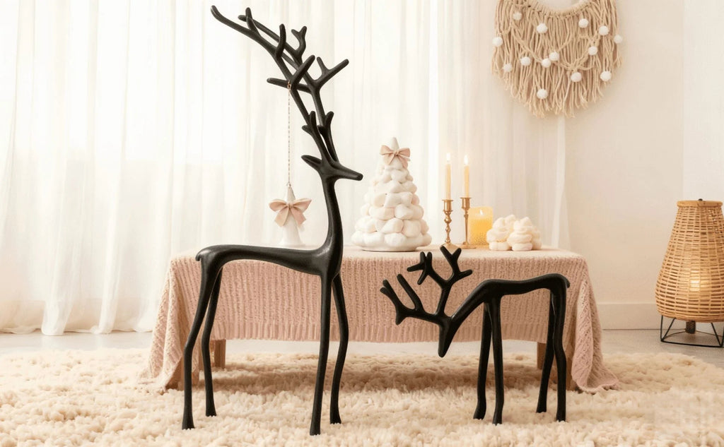 Black Reindeer Statues-Christmas Decorations