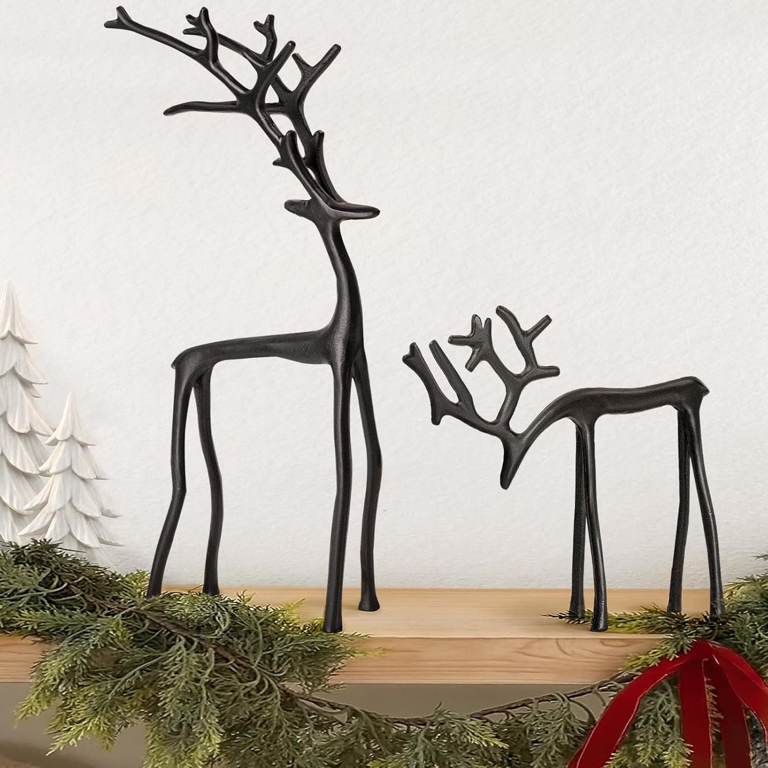 Black Reindeer Statues-Christmas Decorations